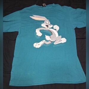 Vintage 90's Single Stitch Teal Bugs Bunny Warner Studio Store Large T-Shirt